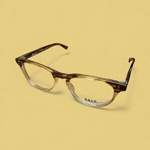 NEW SALT. Optics Pierce 48 White Oak WOK Eyeglasses 48-18-145‎ Handcrafted Japan